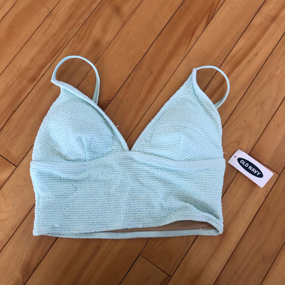 Light Blue Ruched Bikini Top